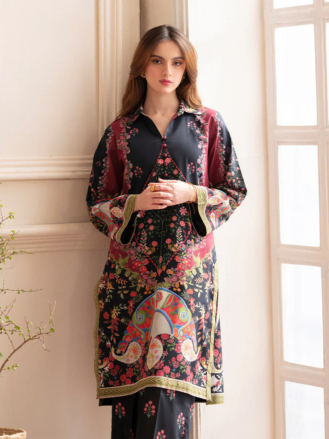 MAHNUR Digital Printed Co-Ords Set (Shirt & Trouser)