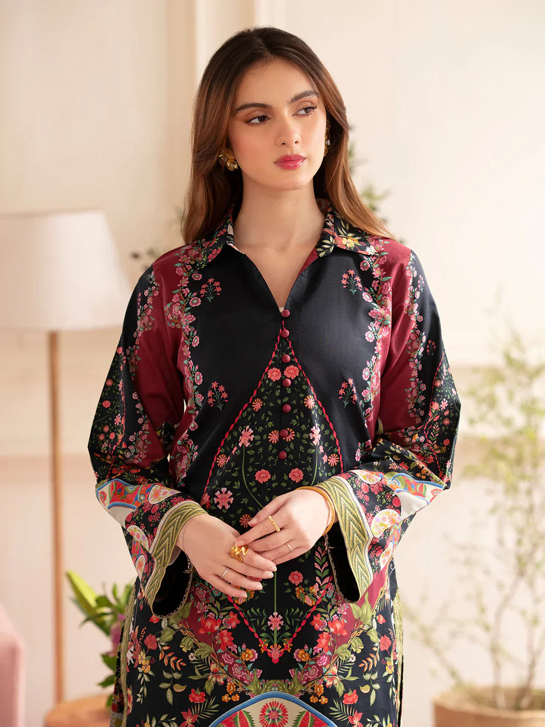 MAHNUR Digital Printed Co-Ords Set (Shirt & Trouser)