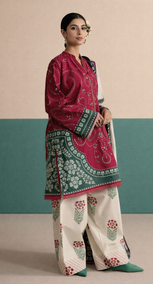 Gul Ahmed YOLO Digital Printed Co-Ords Set (Shirt & Trouser)