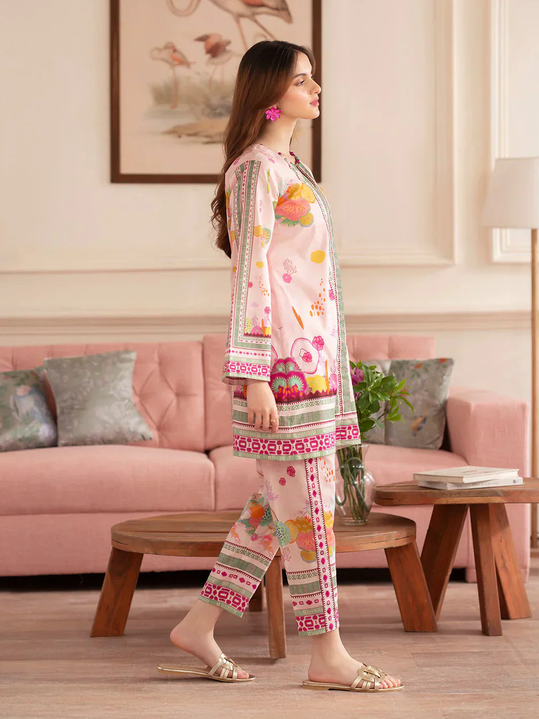 MAHNUR Digital Printed Co-Ords Set (Shirt & Trouser)